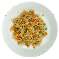 Gebratenem Reis mit Lachs