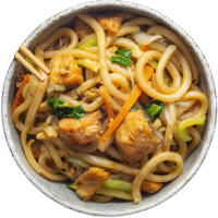Gebratener Udon mit Lachs