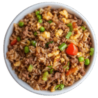 Gebratenem Reis mit Rindfleisch