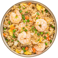 Gebratenem Reis mit Garnelen