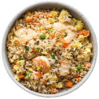 Gebratenen Reis mit Meeresfrüchten